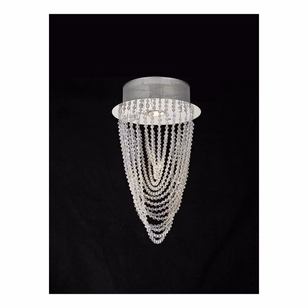 Netlighting Camilla Round Ceiling Light in Polished Chrome and Grey Crystal – 2