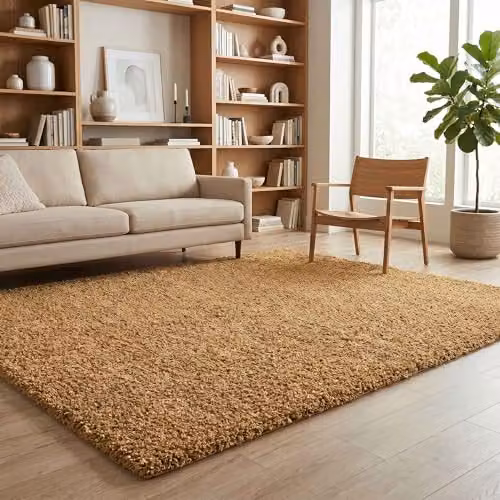 Desire Rugs Ainsley Plain Modern Shaggy Area Rug, Gold, W: 290 cm, D: 40 cm – 3