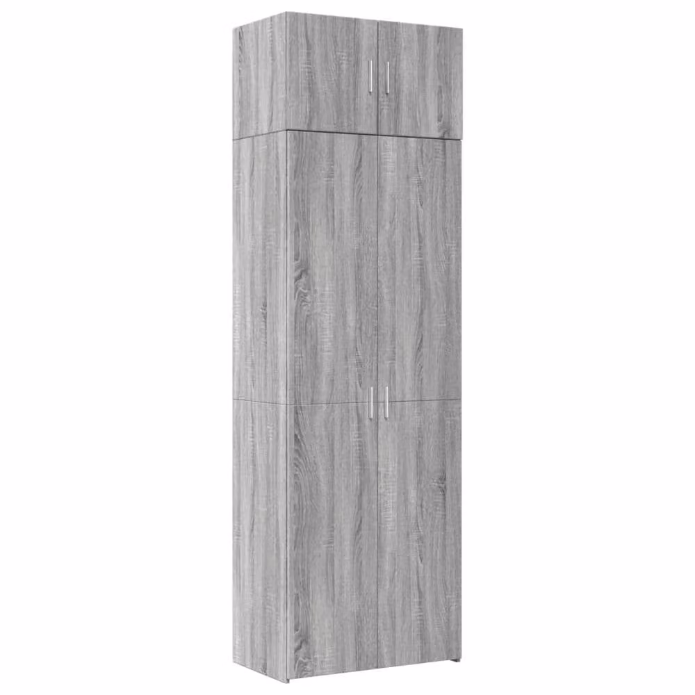 Berkfield Home Grey Modern Wall Mounted Storage Cabinet with Hinged Doors, W: 70 cm, D: 42.5 cm, H: 225 cm