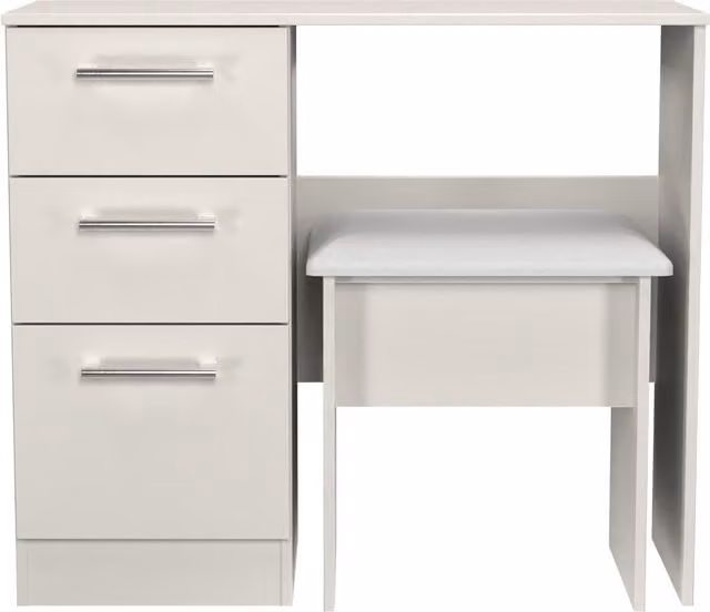 Ready Assembled 2 U Cornwall 2 Piece Bedroom Set featuring Vanity and Stool in Light Grey