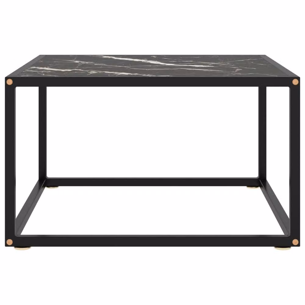 Berkfield Home Black Coffee Table with Black Marble Glass, W/D/H: 60 x 60 x 35 cm – 2