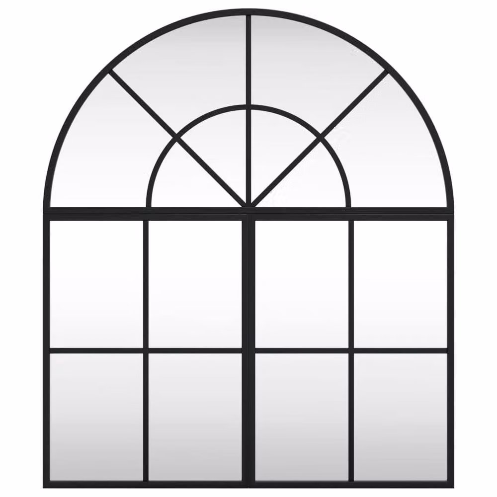 Berkfield Home Minimalist Black Metal Wall Mirror, W: 60 cm, H: 70 cm – 3