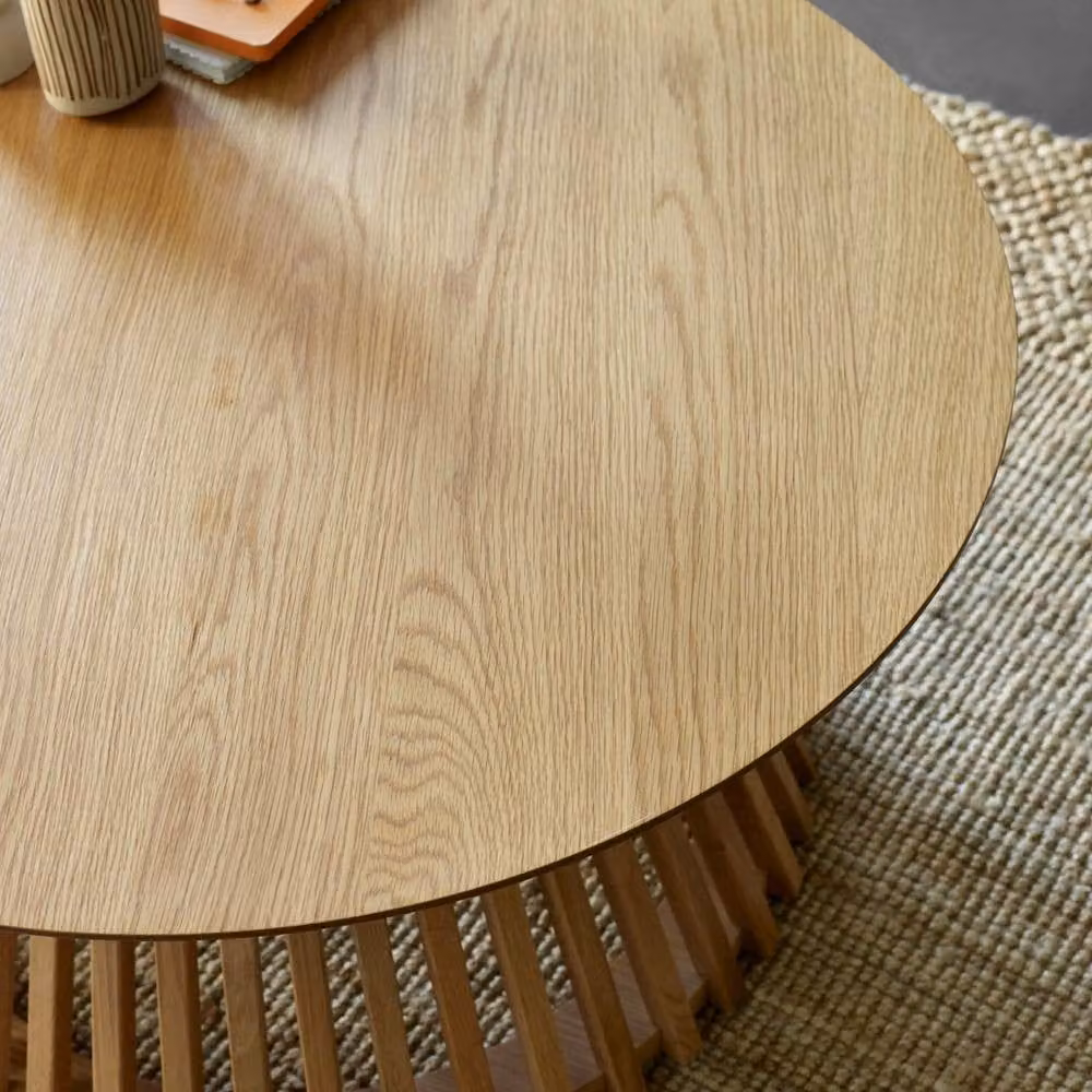 Cheshire Orla Round Coffee Table in Natural Oak, Diameter: 80 cm – 3