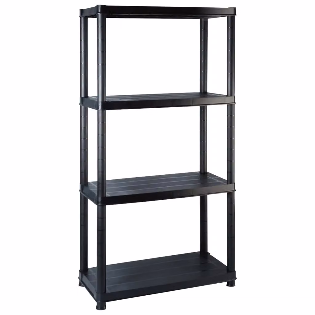 Berkfield Home 4-Tier Plastic Storage Shelf, Black, H 183 x W 130 x D 30.5 cm – 2