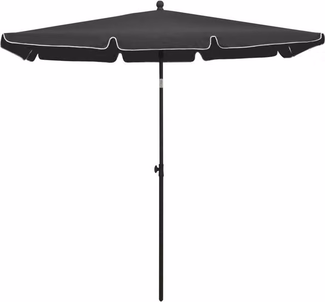 Berkfield Home Garden Parasol with Pole, Anthracite and Black, W: 210 cm, D: 140 cm