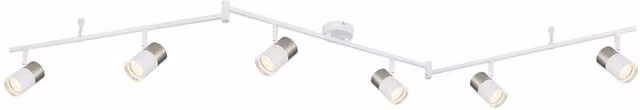 Netlighting Brisbon Modern Ceiling Spotlight Bar in White Matt with 6x GU10 Adjustable Lights
