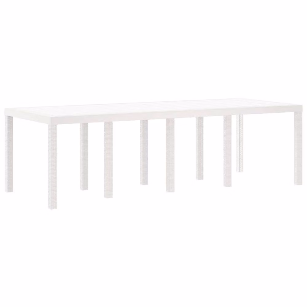 Berkfield Home White Poly Rattan Extendable Garden Table, W: 250 cm, D: 100 cm, H: 73 cm – 2