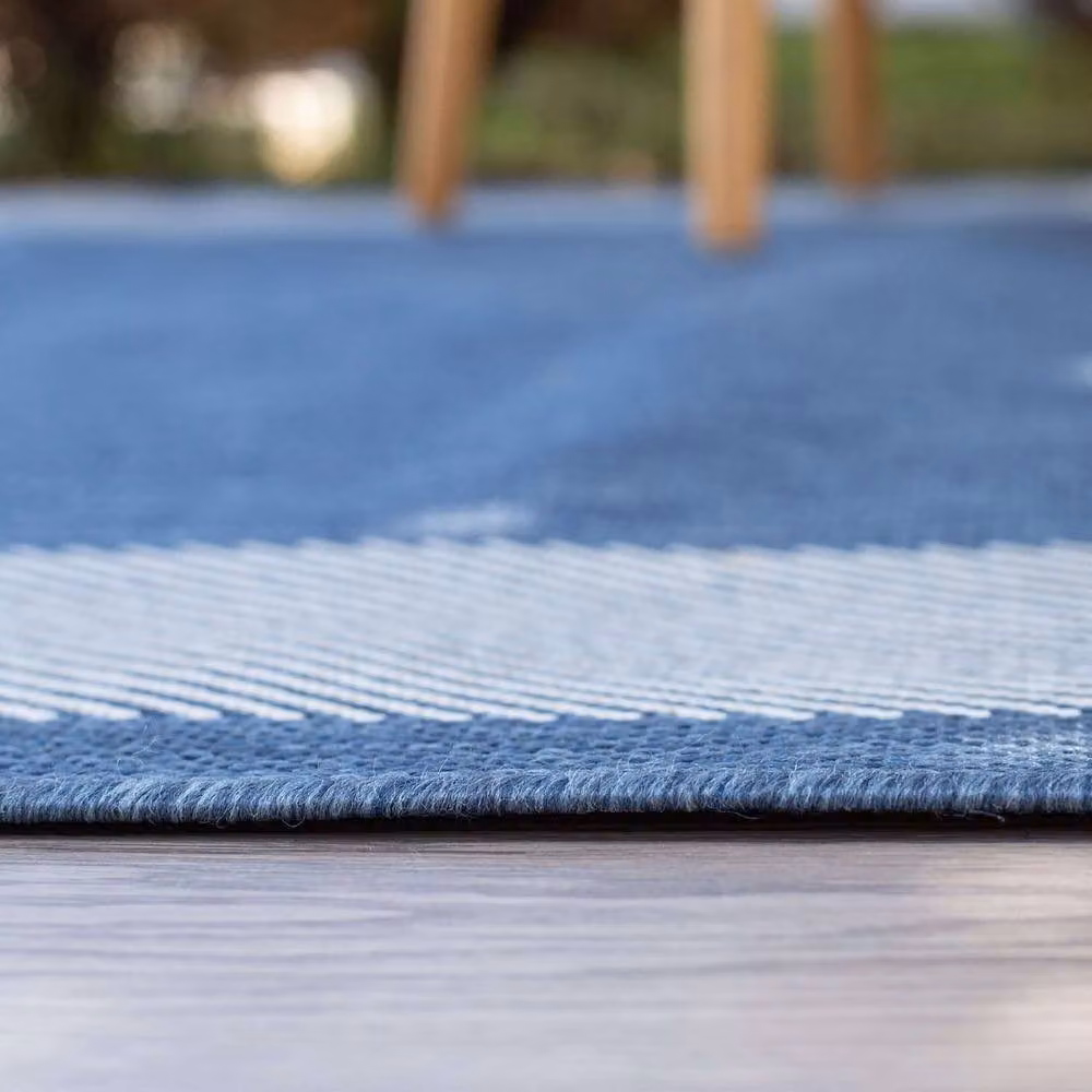 THE RUGS Blue Bordered Outdoor and Indoor Weatherproof Washable Rug, W/D/H: 160 x 230 cm – 3