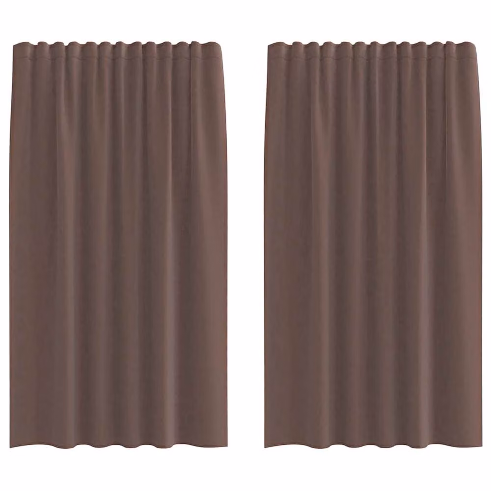 Berkfield Home Brown Voile Fabric Curtains with Rod Pockets, 2 Pack, W: 140 cm, H: 175 cm – 3