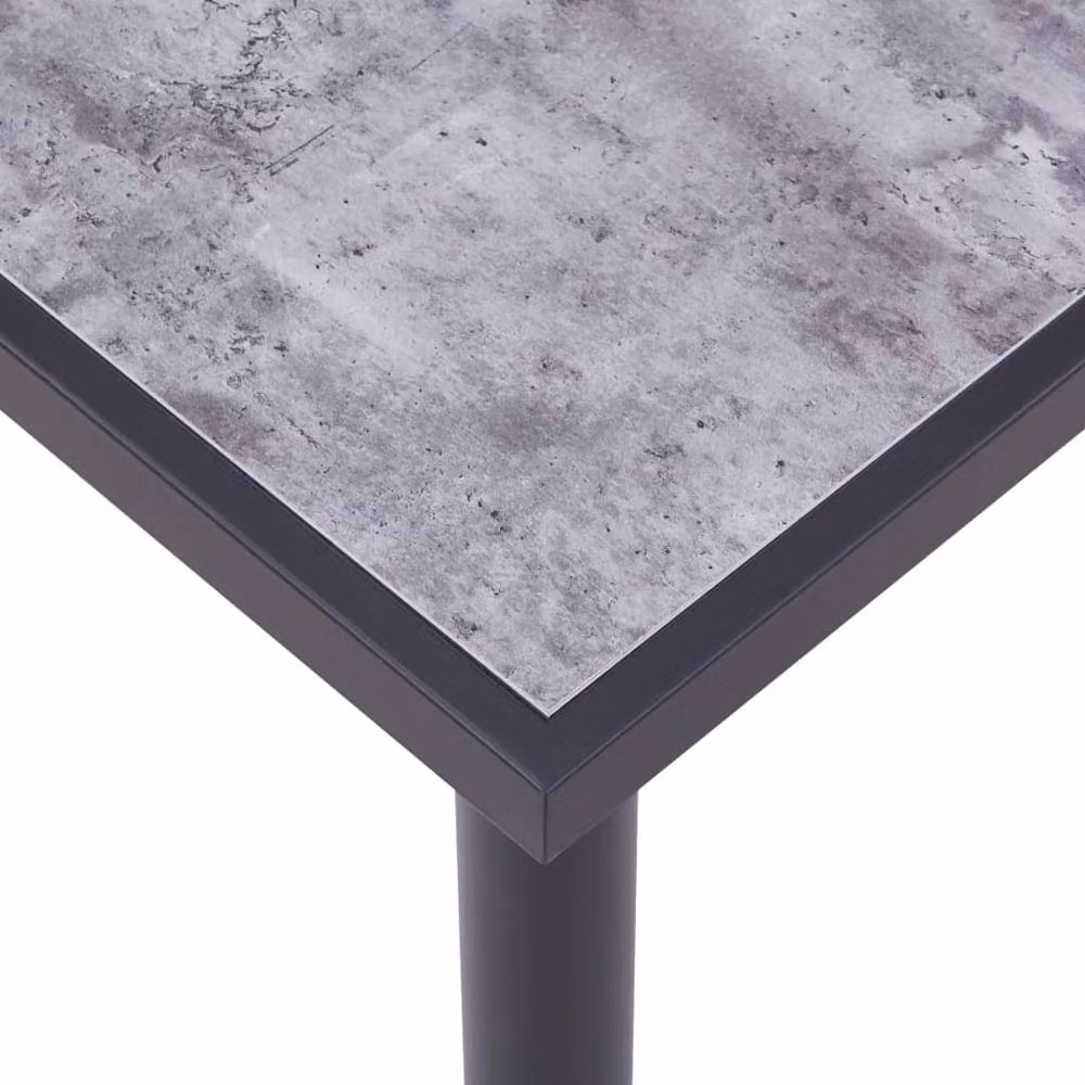 Berkfield Home Modern Rectangular Dining Table in Black and Concrete Grey, W/D/H: 140 x 70 x 75 cm – 3
