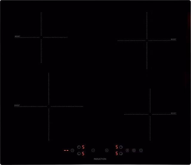 Willow 60cm Induction Ceramic Hob in Black with Four Cooking Zones and Touch Control – 1