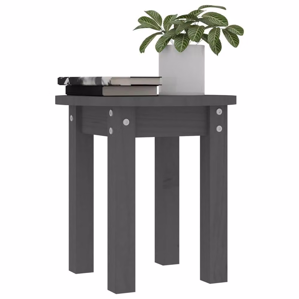 Berkfield Home Square Coffee Table in Grey Anthracite Solid Pine Wood, W/D/H: 35 x 35 x 35 cm – 3