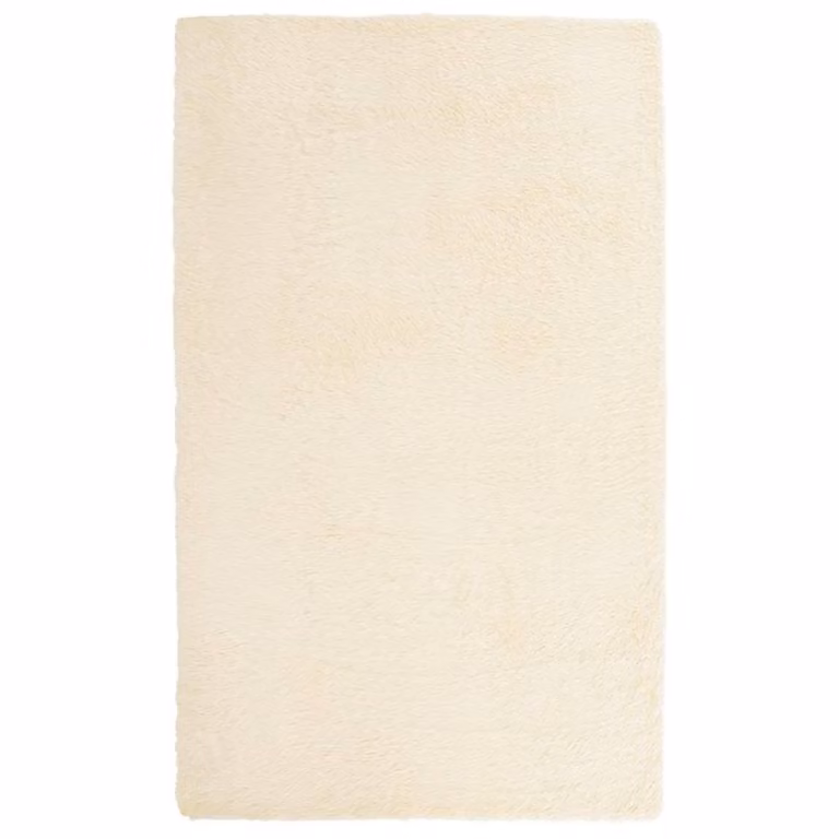 Berkfield Home Navarra Shaggy High Pile Rug, Cream/Beige, W: 80 cm, D: 150 cm