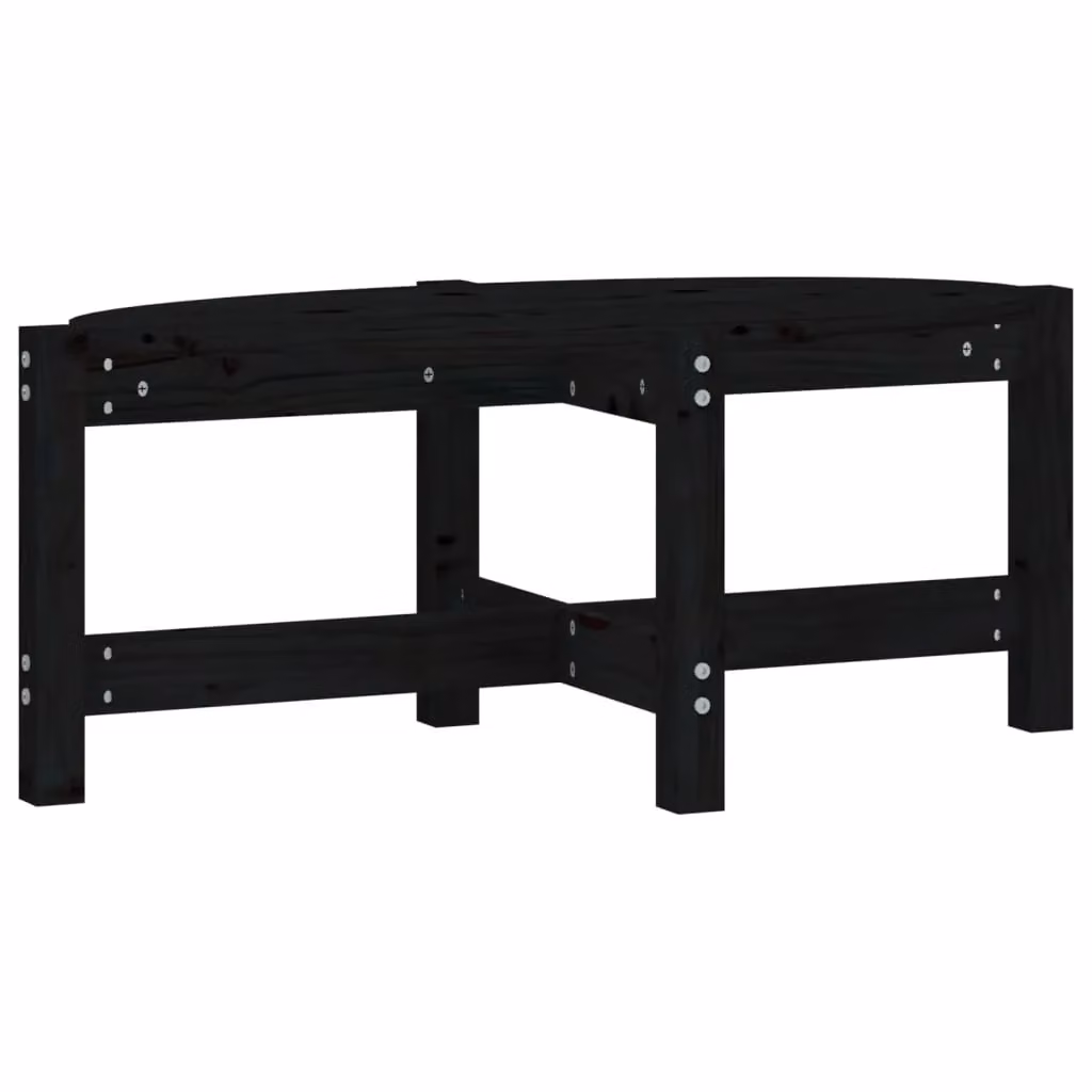 Berkfield Home Black Rustic Solid Pine Coffee Table W: 87 cm, D: 48 cm, H: 35 cm – 2