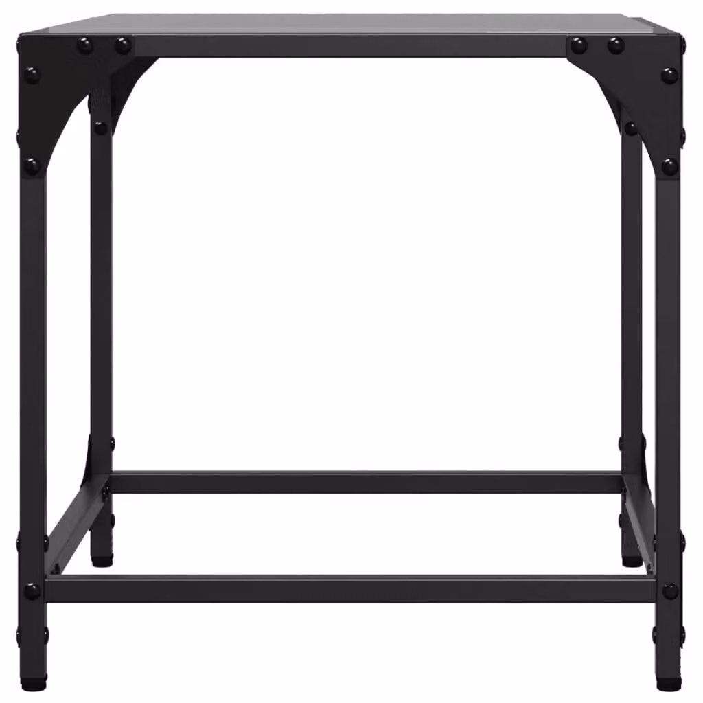 Berkfield Home Set of 2 Modern Square Coffee Tables with Black Glass Tops and Steel Frames, W/D/H: 40 x 40 x 40 cm – 4