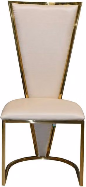 Stratus Interiors Beige Dining Chair with Gold Metal Frame