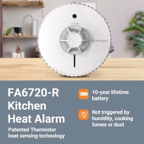 FireAngel FA6720-R White Heat Alarm for Kitchen with 10-Year Battery – 2