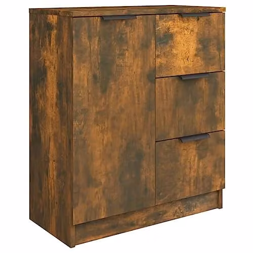 vidaXL Sideboard in Brown Smoked Oak Finish, Industrial MDF Cabinet, W/D/H: 120 x 40 x 70 cm – 1