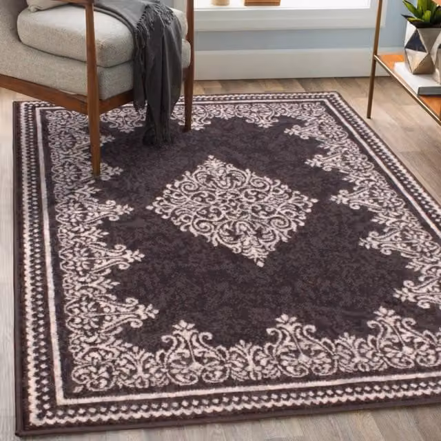 DS Living Medallion Grey Rectangular Rug, W: 160 cm, D: 230 cm