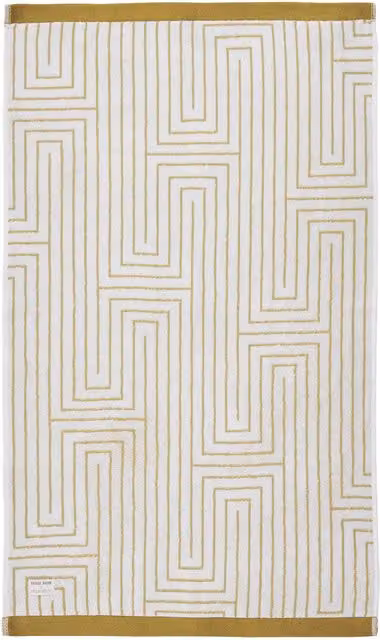 Abigail Ahern x Murmur Pia Cotton Terry Hand Towel in Yellow and Orange
