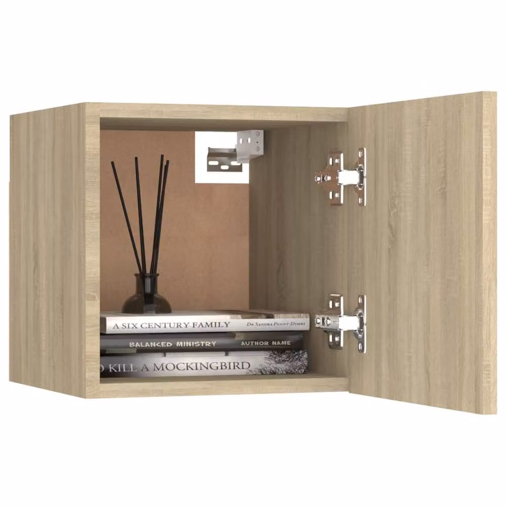 Berkfield Home Set of 2 Sonoma Oak Bedside Cabinets in Light Tan, W/D/H: 30.5 x 30.5 x 30 cm – 3