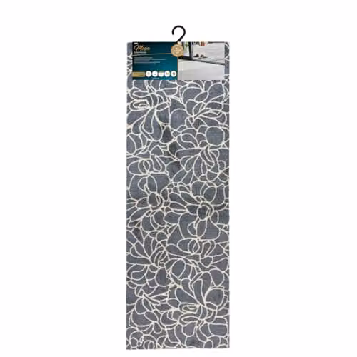 JVL Mega Runner Floral Polyamide Entrance Mat in Blue and Grey, W: 57 cm, L: 150 cm – 4