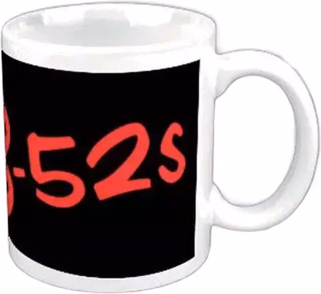 The B-52's Logo Ceramic Mug in White, Black and Red