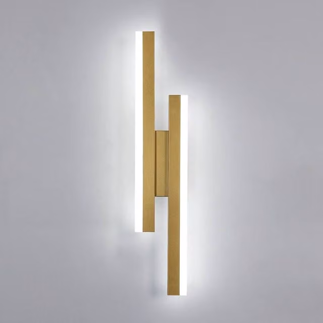 Goeco Modern LED Wall Light, 16W Up and Down Bar Lamp in Gold/Brass with 6500K Cool White Light – 1