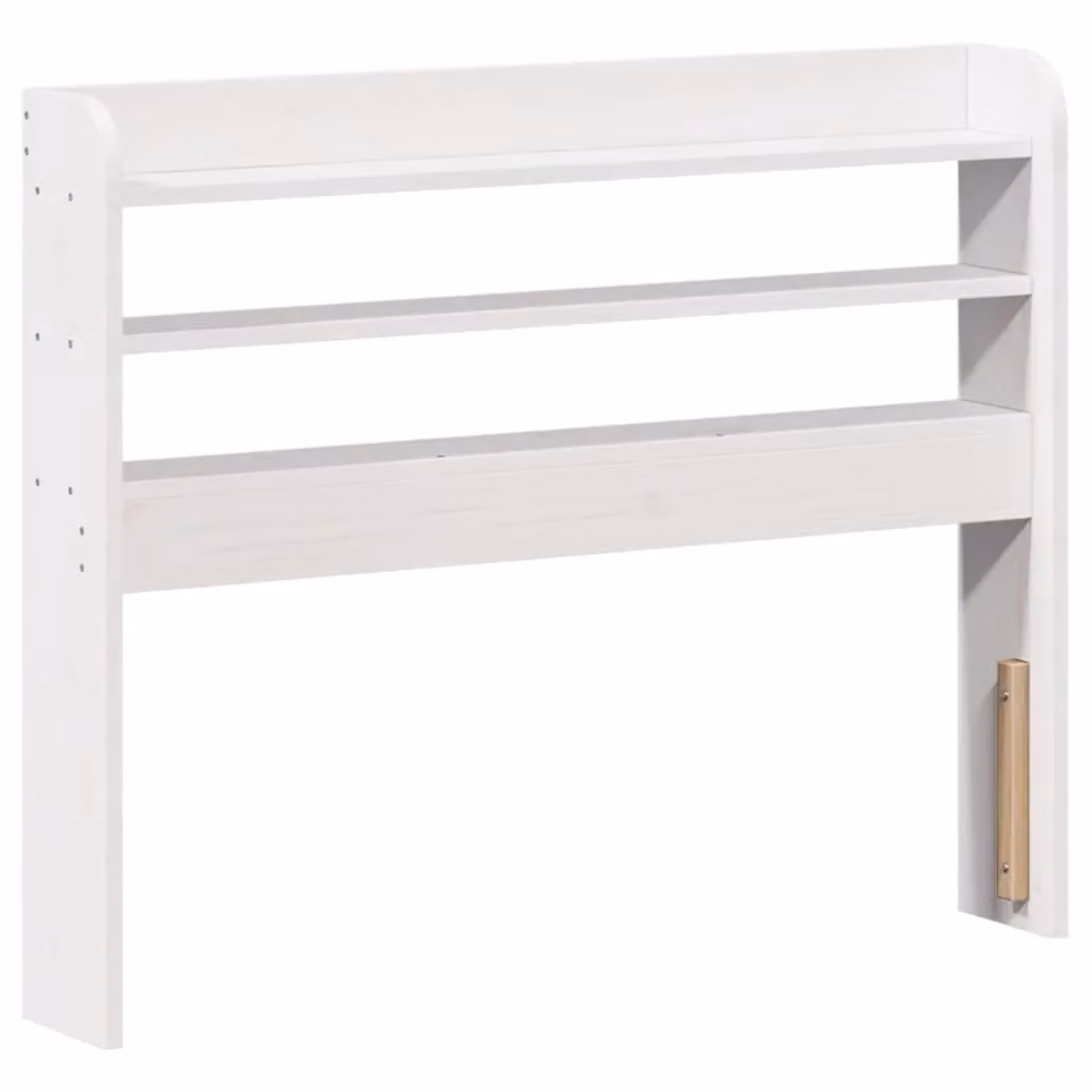 Berkfield Home Rustic White Solid Wood Pine Headboard with Integrated Bedside Shelves, Width: 75 cm