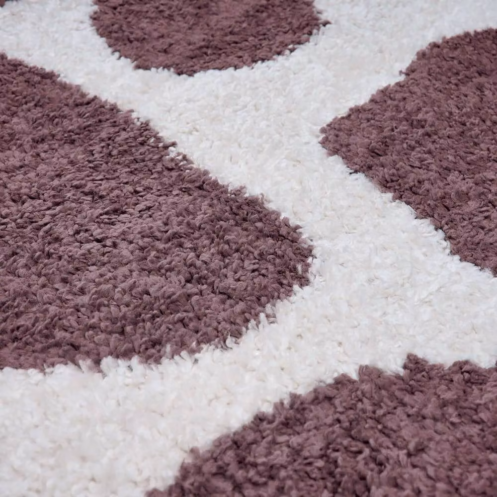 THE RUGS Moodi Pebble Design Shaggy Soft High Pile Living Room Rug in Purple, W: 80 cm, L: 150 cm – 3