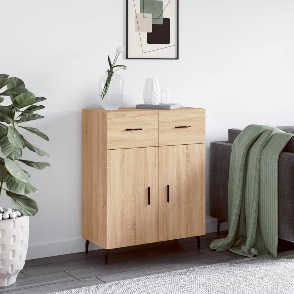 Berkfield Home Sonoma Oak Sideboard in Brown, W: 69.5 cm, D: 34 cm, H: 90 cm – 2