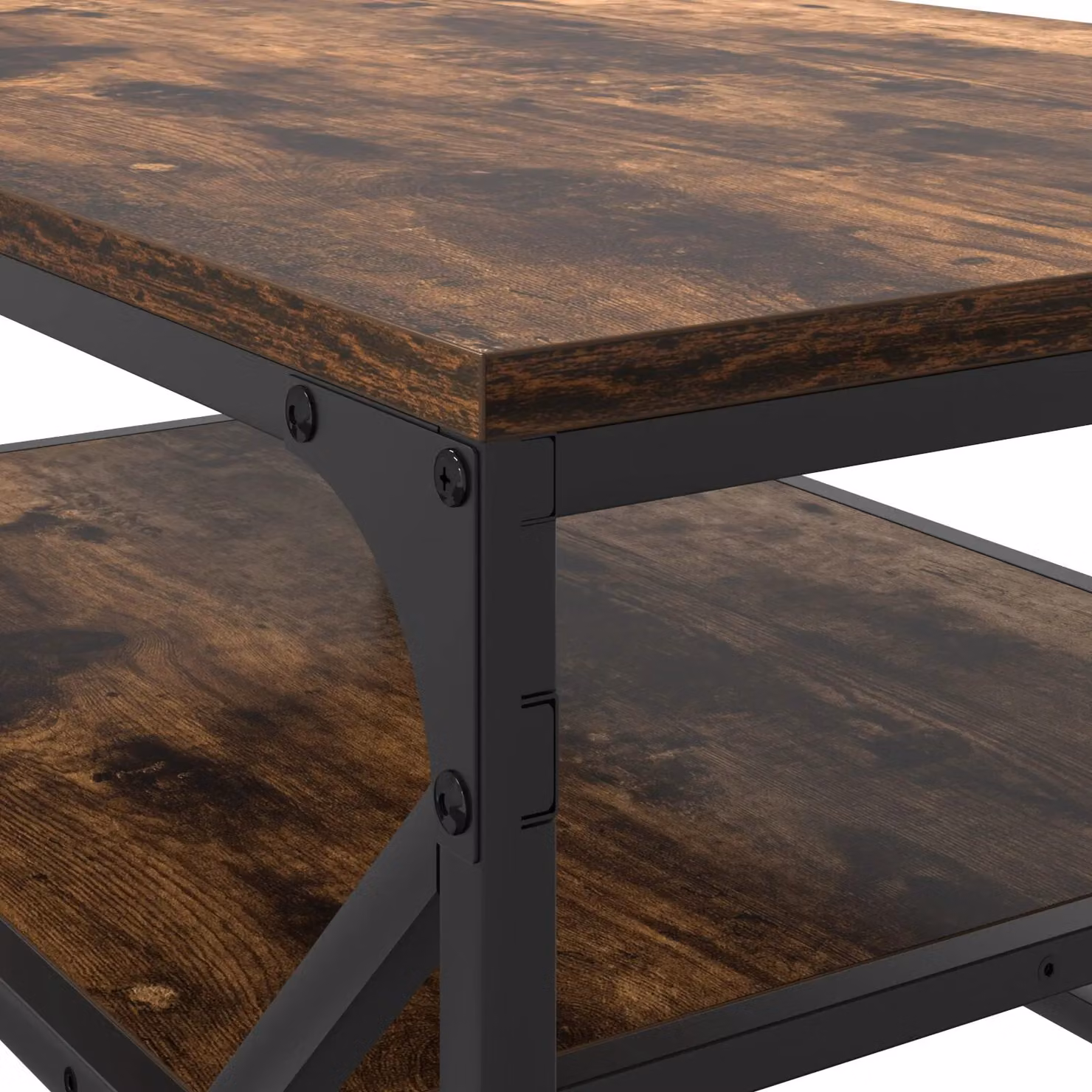 Berkfield Home Smoked Oak Coffee Table with Shelf, Brown, W/D/H: 90 x 50 x 40 cm – 4
