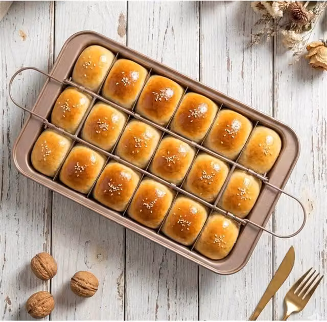Havendro 18-Slot Non-Stick Brownie Baking Tin, Brown
