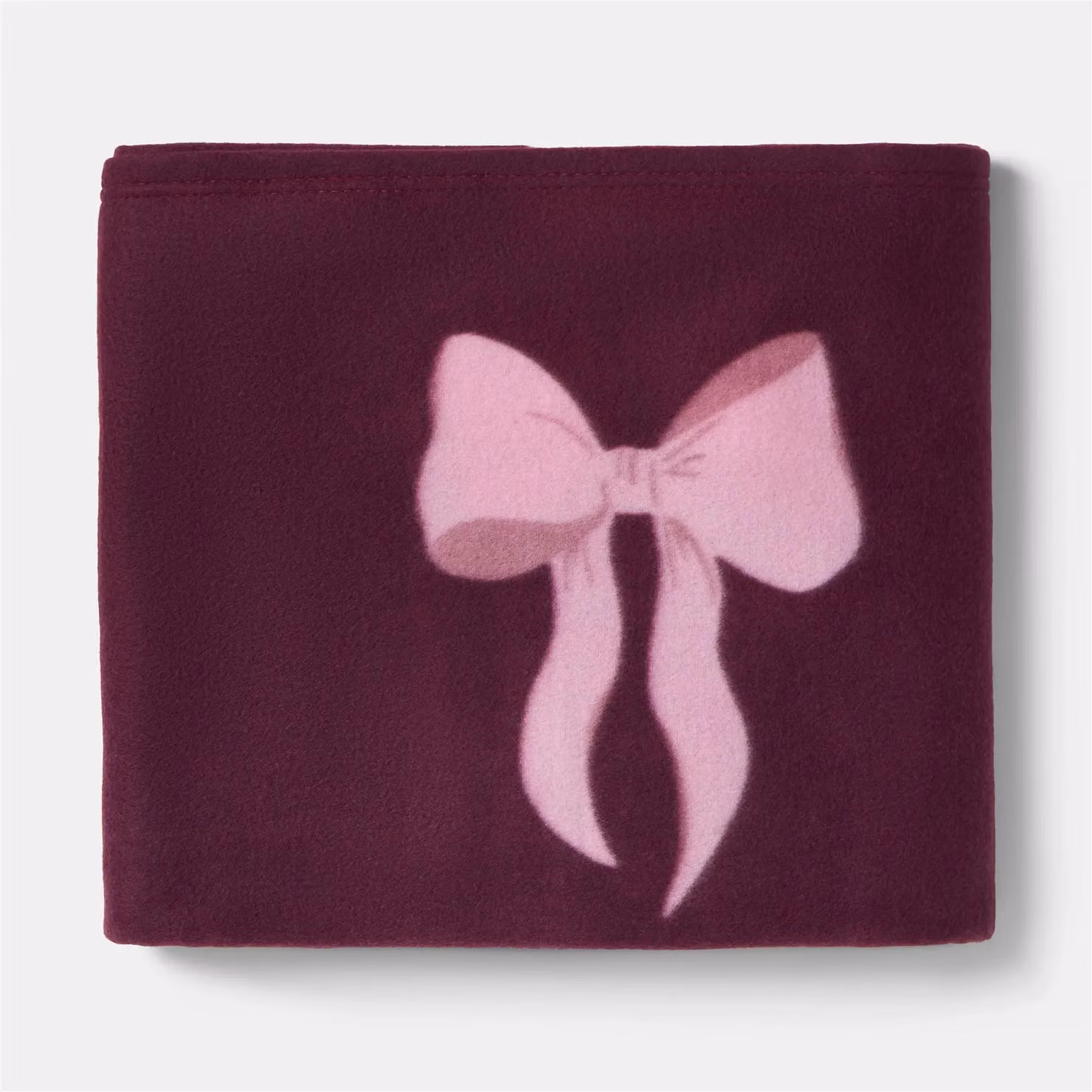 OHS Christmas Bow Print Fleece Throw Blanket, Burgundy, W/D/H: 120 x 150 cm – 7