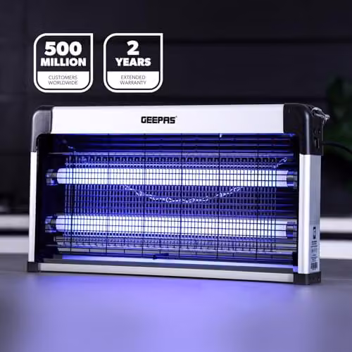 GEEPAS 30W Electric Insect Killer UV Fly Zapper in White for Flies, Moths, Mosquitoes and Wasps – 2