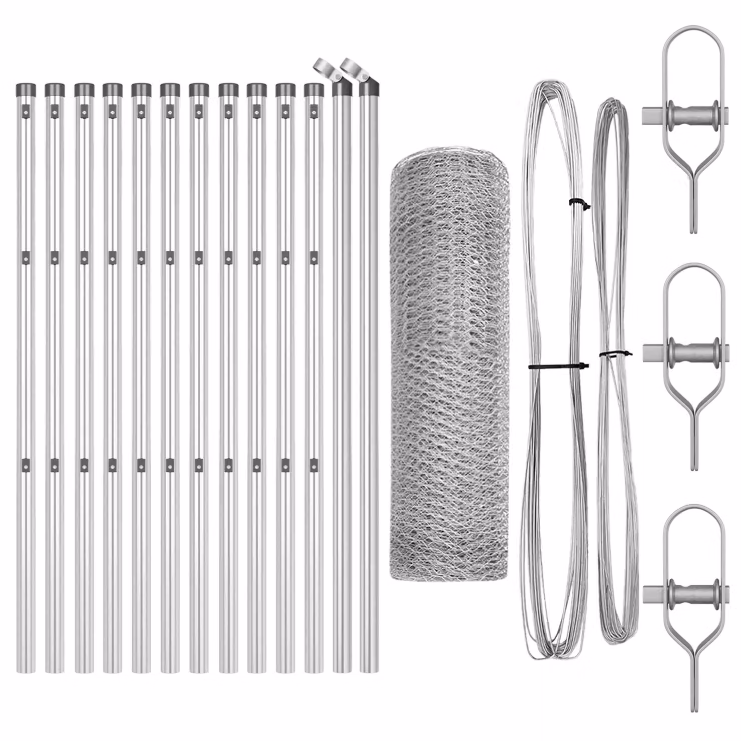 Berkfield Home Silver Galvanised Steel Hexagon Fence, W: 0.6 m, L: 25 m – 2