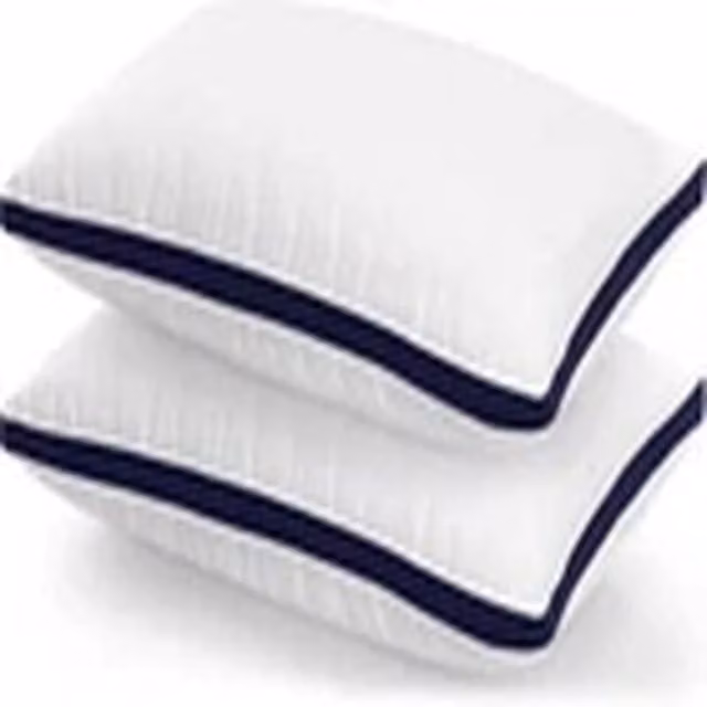 EONLION Pack of 2 Soft Hotel Quality Microfibre Pillows for Neck and Back Support in White