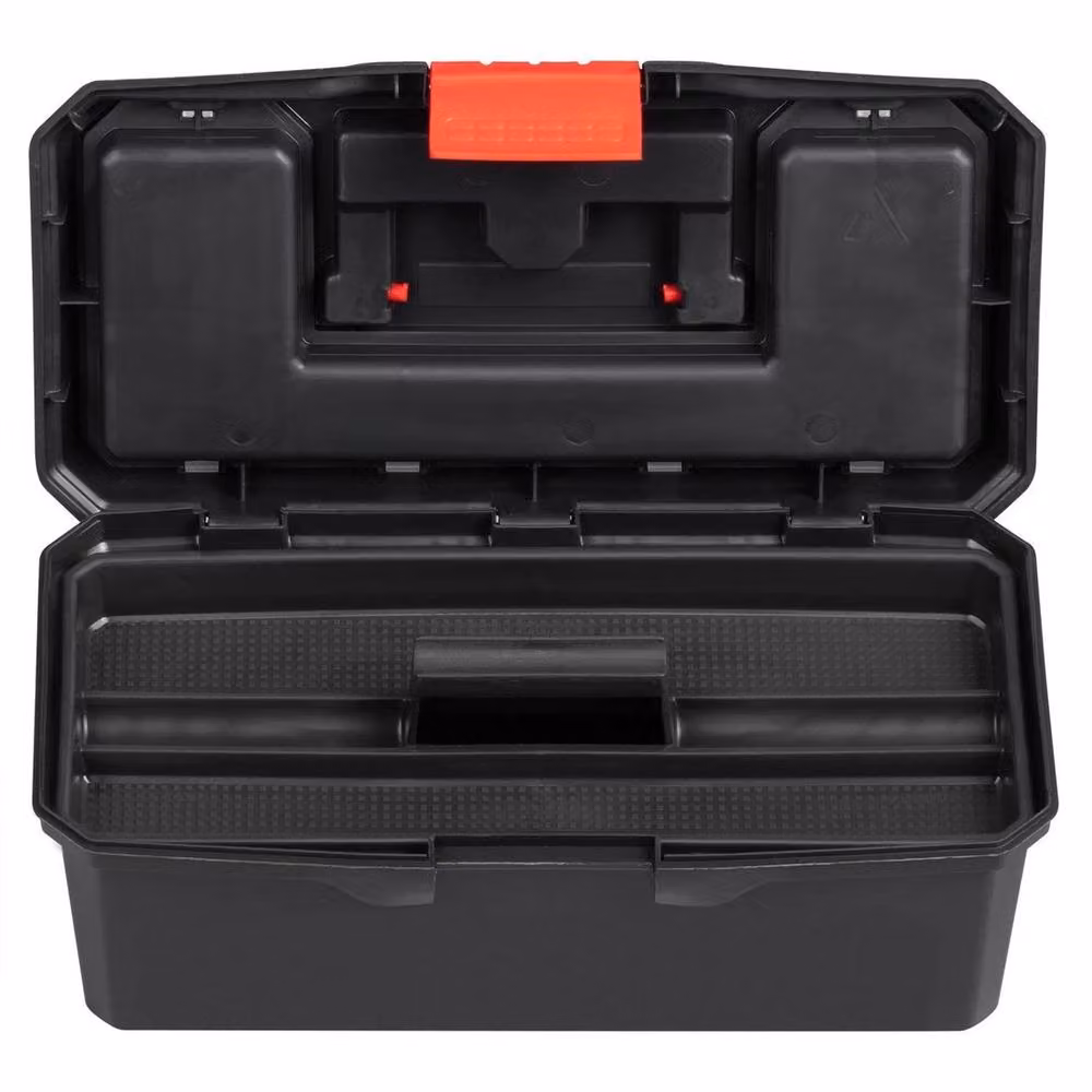 NESTLUNE Heavy Duty Plastic Tool Box Organiser in Black – 3