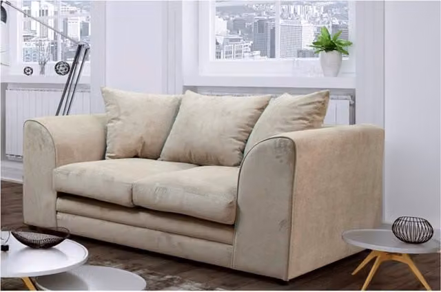 Kaspo 2 Seater Modern Fabric Sofa in Beige