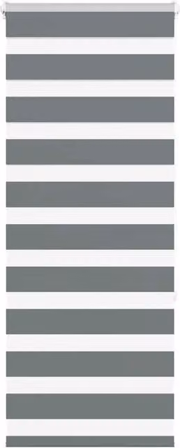 Berkfield Home Zebra Day and Night Blind in Dark Grey Polyester, W: 65 cm, H: 150 cm