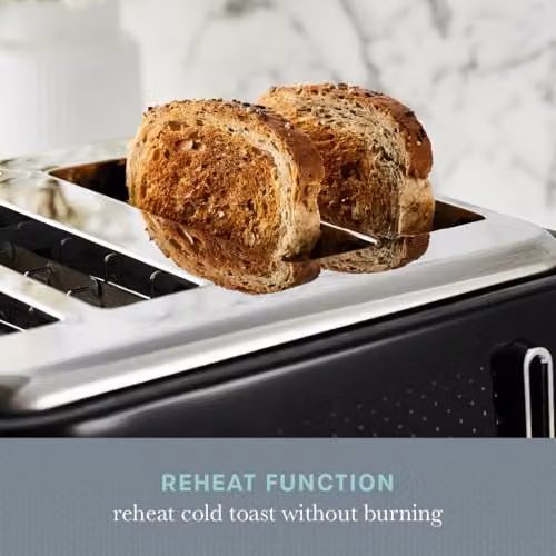 Swan ST19025BLK Elegance 4 Slice Toaster, 2100W, Black – 5