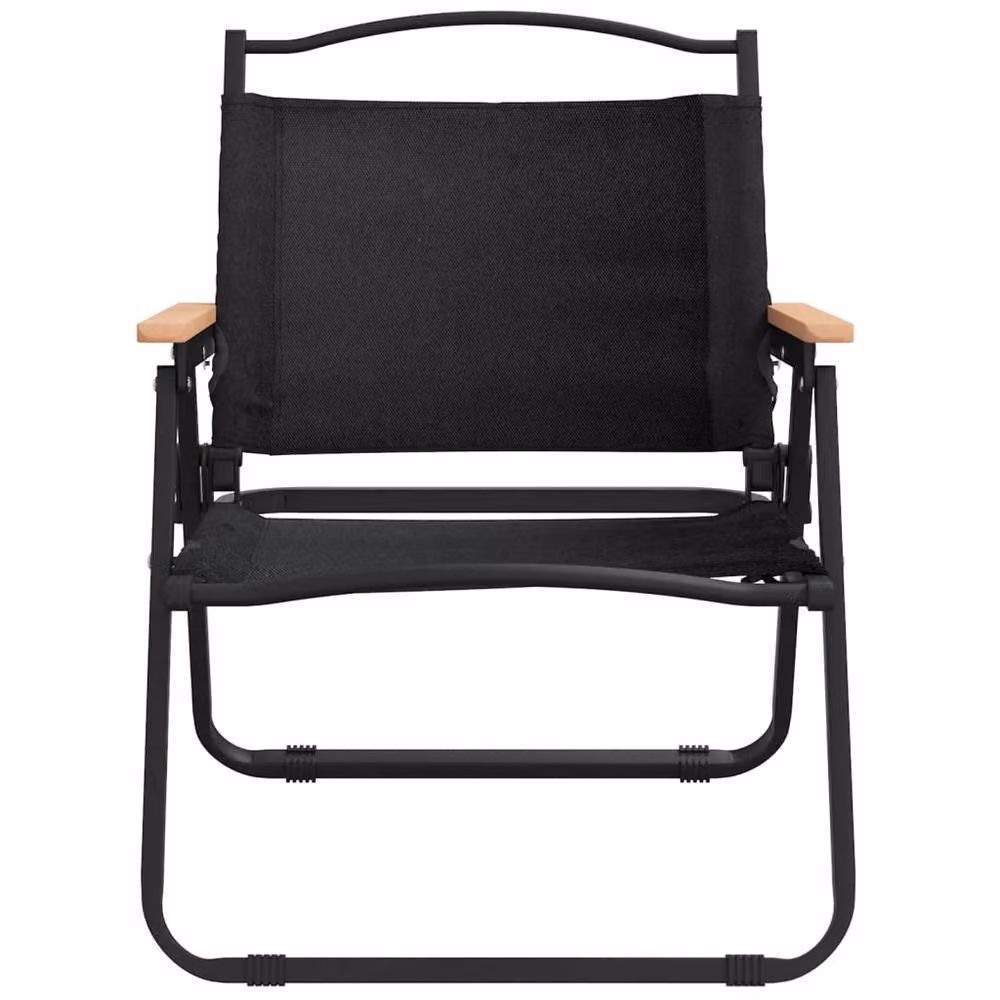 Berkfield Home Durable Camping Chairs, 2 Pack, Black, W/D/H: 54 x 43 x 59 cm – 4