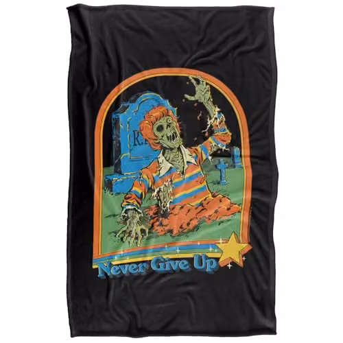 Steven Rhodes Never Give Up Super Soft Fleece Throw Blanket, Multicolour, W/D/H: 91 x 147 cm – 5