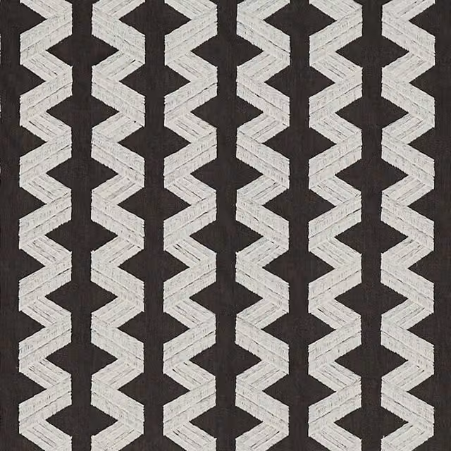 Prestigious Textiles Pedro Fabric Raven in Black and White