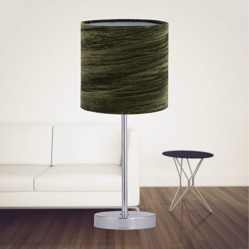 First Choice Lighting Chrome Touch Operated Dimmable Table Lamp with Green Fabric Shade – 4