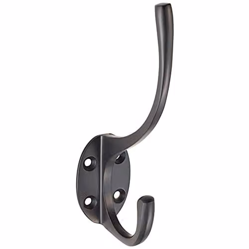Loops Victorian Hat and Coat Hook on Oval Backplate in Matt Black