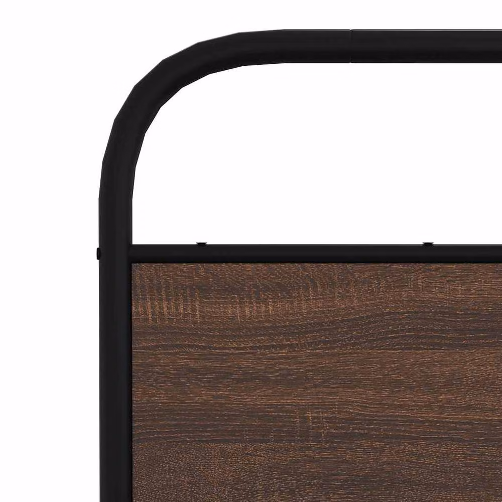Berkfield Home Industrial Headboard in Brown Oak, W: 125 cm, H: 100 cm – 4
