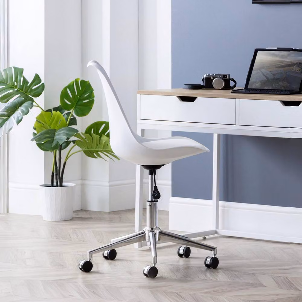 Cheshire Kirkwood Executive Office Chair in White and Silver – 2