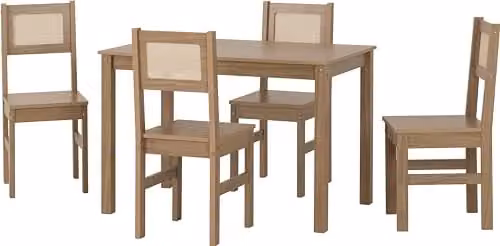 Seconique Santana 1+4 Dining Set in Brown Rattan Effect with Rectangular Table – 1