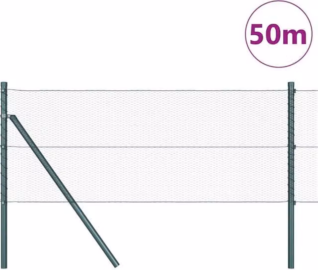 Berkfield Home Green Steel Hexagon Fence, W: 0.4 m x L: 50 m